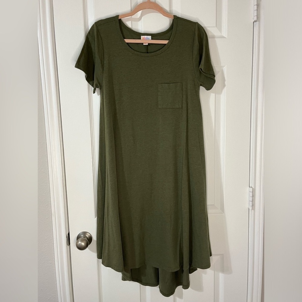 Lularoe hunter green midi dress XS, runs very big